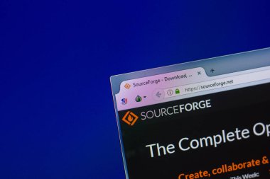 Ryazan, Rusya Federasyonu - 16 Nisan 2018 - Sourceforge ana Web sitesi Pc, url ekranda - sourceforge.net