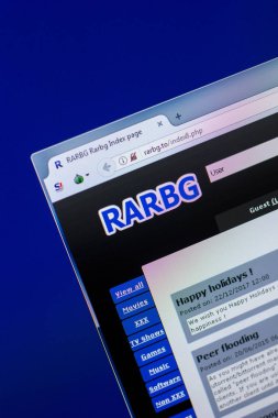 Ryazan, Rusya Federasyonu - 16 Nisan 2018 - Pc, url ekranda Rarbg ana Web sitesi - rarbg.to