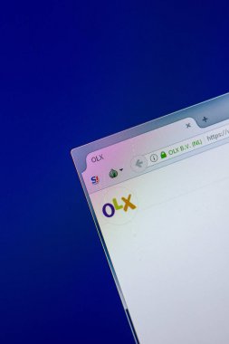 Ryazan, Rusya Federasyonu - 16 Nisan 2018 - Pc, url ekranda Olx ana Web sitesi - olx.ua.