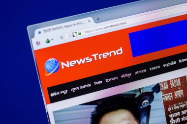 Ryazan, Rusya Federasyonu - 16 Nisan 2018 - Pc, url ekranda Newstrend ana Web sitesi - newstrend.news.
