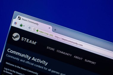 Ryazan, Rusya Federasyonu - 16 Nisan 2018 - Buhar ana Web sitesi Pc, url - Steamcommunity.com görüntüleme.