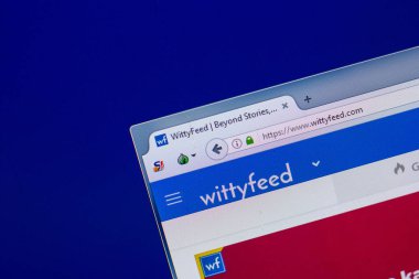 Ryazan, Rusya Federasyonu - 16 Nisan 2018 - Wittyfeed ana Web sitesi Pc, url - Wittyfeed.com görüntüleme
