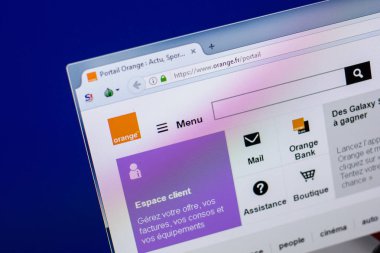 Ryazan, Rusya Federasyonu - 16 Nisan 2018 - turuncu ana Web sitesi Pc, url - Orange.fr görüntüleme