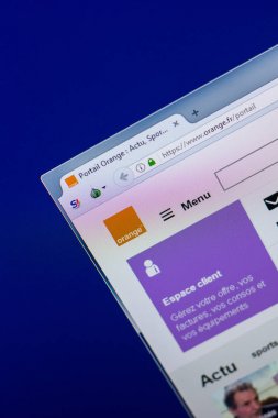 Ryazan, Rusya Federasyonu - 16 Nisan 2018 - turuncu ana Web sitesi Pc, url - Orange.fr görüntüleme