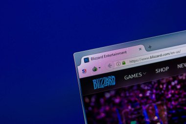 Ryazan, Rusya Federasyonu - 16 Nisan 2018 - ana Blizzard Web sitesinde Pc, url - Blizzard.com görüntüsünü