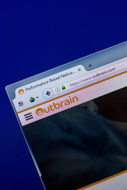 Ryazan, Rusya Federasyonu - 16 Nisan 2018 - Web sitesi, ana Outbrain Pc, url - Outbrain.com görüntüleme.