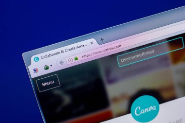 Ryazan, Rusya Federasyonu - 16 Nisan 2018 - Canva ana Web sitesi Pc, url - Canva.com görüntüleme