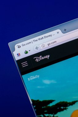 Ryazan, Rusya Federasyonu - 16 Nisan 2018 - Walt Disney ana Web sitesi Pc, url - Go.com görüntüleme