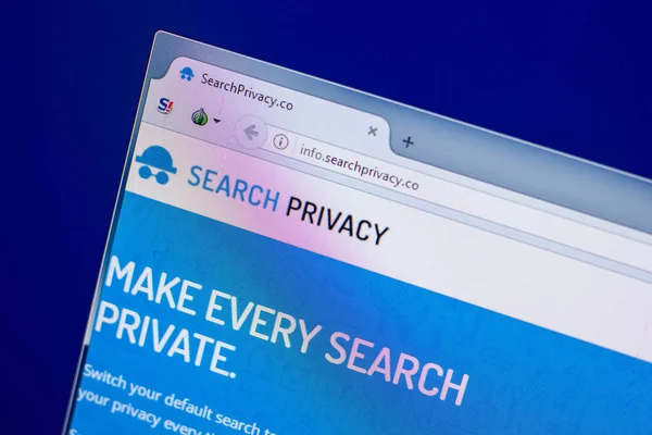リャザン、ロシア - 2018 年 4 月 16 日 - 検索プライバシー ホームページ ウェブサイト url - Searchprivacy.co、Pc のディスプレイに — ストック写真