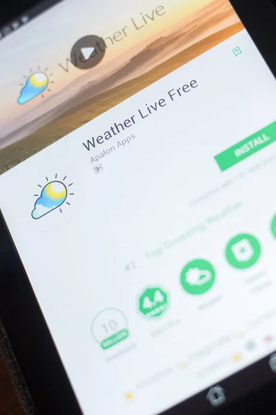 Рязань Россия Апреля 2018 Weather Live Free Mobile App Display — стоковое фото