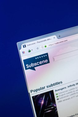 Ryazan, Rusya - 29 Nisan 2018: Subscene ana Web sitesi Pc, url - Subscene.com görüntüleme.