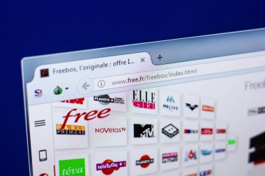 Ryazan, Rusya - 29 Nisan 2018: Ana ücretsiz web sitesi Pc, url - Free.fr görüntüleme.