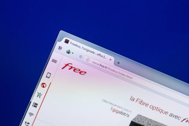 Ryazan, Rusya - 29 Nisan 2018: Ana ücretsiz web sitesi Pc, url - Free.fr görüntüleme.