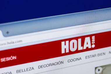 Ryazan, Rusya - 29 Nisan 2018: Hola ana Web sitesi Pc, url - Hola.com görüntüleme