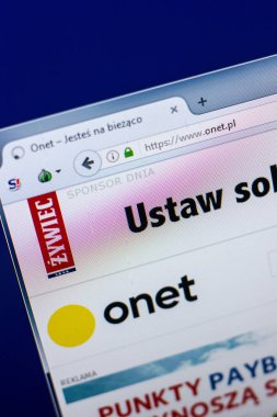 Ryazan, Rusya - 29 Nisan 2018: Onet ana Web sitesi Pc, url - Onet.pl görüntüleme.