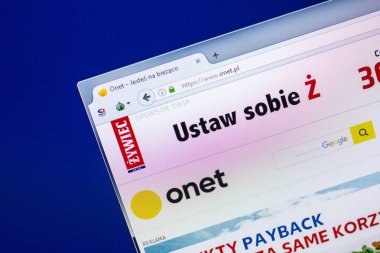 Ryazan, Rusya - 29 Nisan 2018: Onet ana Web sitesi Pc, url - Onet.pl görüntüleme.