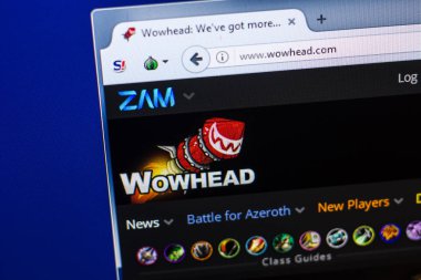 Ryazan, Rusya - 29 Nisan 2018: Wowhead ana Web sitesi Pc, url - Wowhead.com görüntüleme.