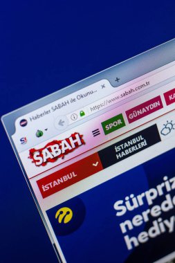 Ryazan, Rusya - 29 Nisan 2018: Sabah ana Web sitesi Pc, url - Sabah.com.tr görüntüleme.