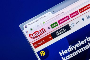 Ryazan, Rusya - 29 Nisan 2018: Sabah ana Web sitesi Pc, url - Sabah.com.tr görüntüleme.
