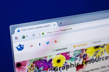 Ryazan, Rusya - 29 Nisan 2018: Freepik ana Web sitesi Pc, url - Freepik.com görüntüleme