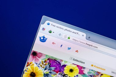 Ryazan, Rusya - 29 Nisan 2018: Freepik ana Web sitesi Pc, url - Freepik.com görüntüleme