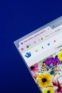 Ryazan, Rusya - 29 Nisan 2018: Freepik ana Web sitesi Pc, url - Freepik.com görüntüleme