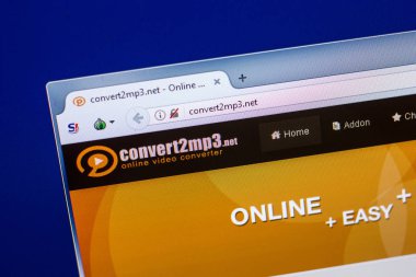 Ryazan, Rusya - 29 Nisan 2018: Ana Pc, url - ekranda convert2mp3 sitesinin convert2mp3.net.