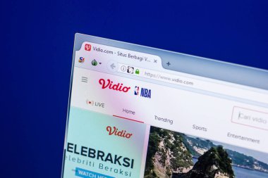 Ryazan, Rusya - 29 Nisan 2018: Vidio ana Web sitesi Pc, url - Vidio.com görüntüleme