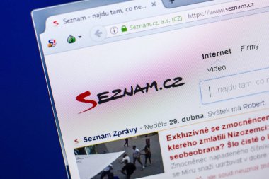 Ryazan, Rusya - 29 Nisan 2018: Seznam ana Web sitesi Pc, url - Seznam.cz görüntüleme