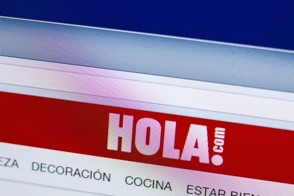 Ryazan, Rusya - 29 Nisan 2018: Hola ana Web sitesi Pc, url - Hola.com görüntüleme