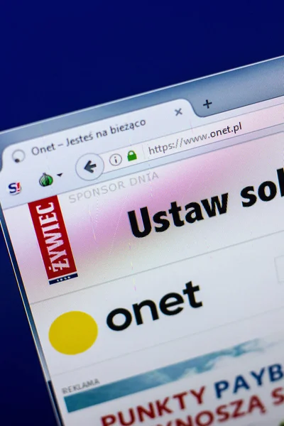Ryazan, Rusya - 29 Nisan 2018: Onet ana Web sitesi Pc, url - Onet.pl görüntüleme. — Stok fotoğraf