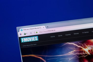 Ryazan, Rusya - 29 Nisan 2018: Fmovies ana Web sitesi Pc, url - Fmovies.se görüntüleme