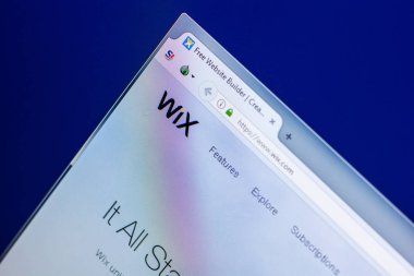Ryazan, Rusya - 29 Nisan 2018: WIX ana Web sitesi Pc, url - Wix.com görüntüleme