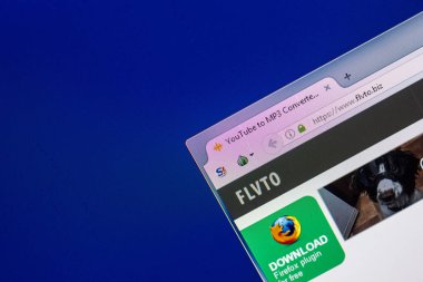 Ryazan, Rusya - 29 Nisan 2018: Flvto ana Web sitesi Pc, url - Flvto.biz görüntüleme.