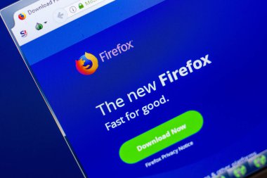 Ryazan, Rusya - 29 Nisan 2018: Mozilla ana Web sitesi Pc, url - Televidyon.com görüntüleme