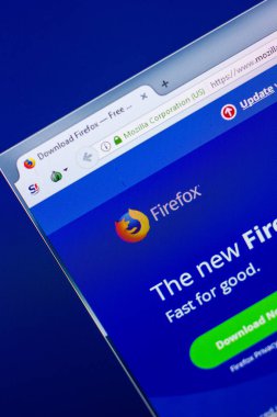 Ryazan, Rusya - 29 Nisan 2018: Mozilla ana Web sitesi Pc, url - Televidyon.com görüntüleme