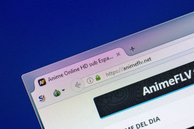 Ryazan, Rusya - 29 Nisan 2018: Animeflv ana Web sitesi Pc, url - Animeflv.net görüntüleme
