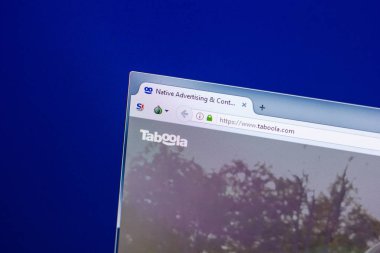 Ryazan, Rusya - 29 Nisan 2018: Taboola ana Web sitesi Pc, url - Taboola.com görüntüleme.
