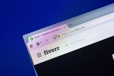 Ryazan, Rusya - 29 Nisan 2018: Fiverr ana Web sitesi Pc, url - Fiverr.com görüntüleme