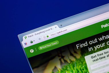 Ryazan, Rusya - 29 Nisan 2018: Yama ana Web sitesi Pc, url - Patch.com görüntüleme.