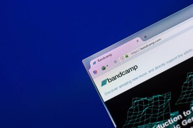 Ryazan, Rusya - 29 Nisan 2018: Bandcamp ana Web sitesi Pc, url - Bandcamp.com görüntüleme.