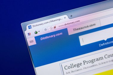 Ryazan, Rusya - 29 Nisan 2018: Sözlük ana Web sitesi Pc, url - Dictionary.com görüntüleme