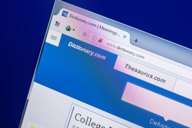 Ryazan, Rusya - 29 Nisan 2018: Sözlük ana Web sitesi Pc, url - Dictionary.com görüntüleme