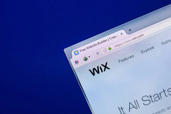 Ryazan, Rusya - 29 Nisan 2018: WIX ana Web sitesi Pc, url - Wix.com görüntüleme