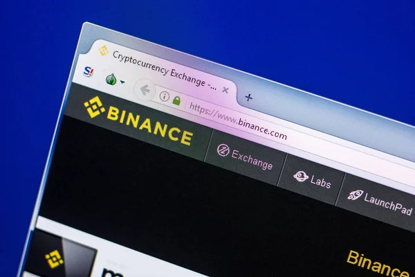 Ryazan Rusia Aprilie 2018 Pagina Pornire Site Ului Binance Afișarea — Fotografie, imagine de stoc