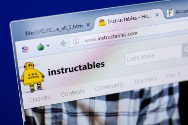 Ryazan, Rusya - 08 Mayıs 2018: Instructables Web sitesi Pc, url - Instructables.com görüntüleme