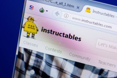 Ryazan, Rusya - 08 Mayıs 2018: Instructables Web sitesi Pc, url - Instructables.com görüntüleme