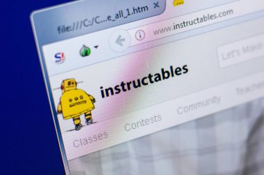 Ryazan, Rusya - 08 Mayıs 2018: Instructables Web sitesi Pc, url - Instructables.com görüntüleme