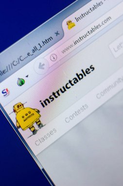 Ryazan, Rusya - 08 Mayıs 2018: Instructables Web sitesi Pc, url - Instructables.com görüntüleme