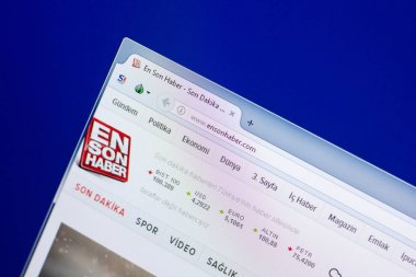 Ryazan, Rusya - 08 Mayıs 2018: En Son Haber web sitesi Pc, url - Ensonhaber.com görüntüleme